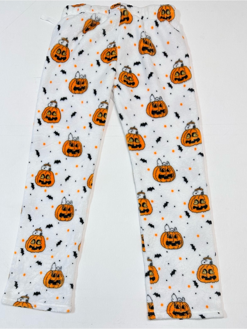 Snoopy Pumpkin Cozy Fleece Peanuts Plush Fleece Lounge Pants Halloween Small